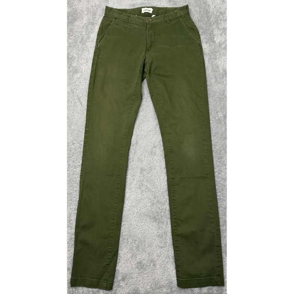 Taylor Stitch The Slim Chino Pants Mens 30x34 Green Organic Cotton Stretch
